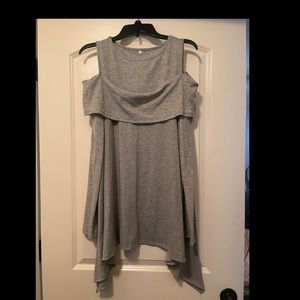 Grey Cold Shoulder Swing Top